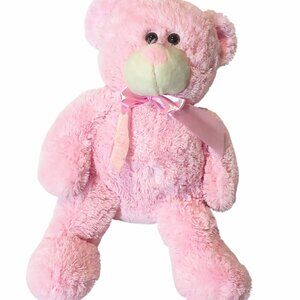 2014 Animal Adventure Pink Bear Floppy Plush Stuffed Toy 17"
